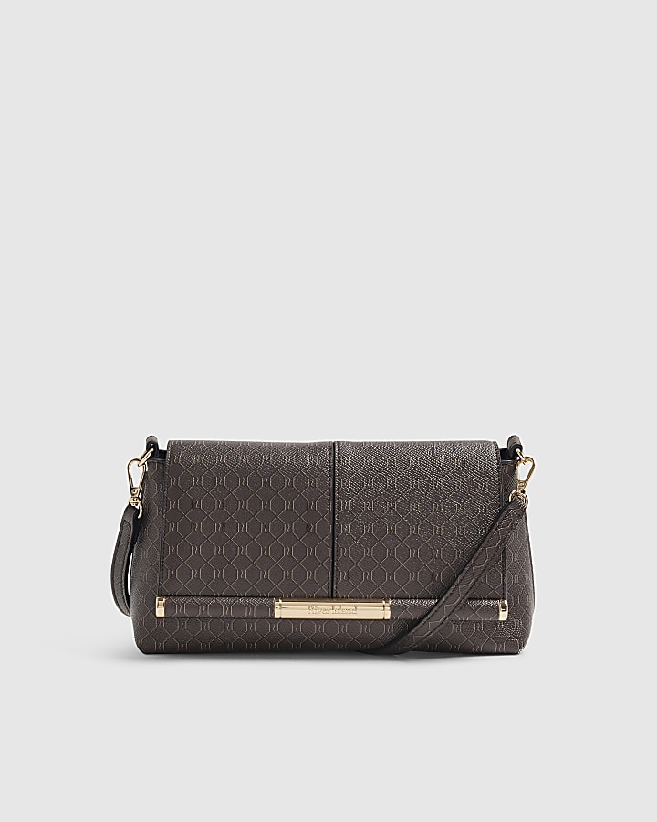 Brown Monogram Bar Front Shoulder Bag