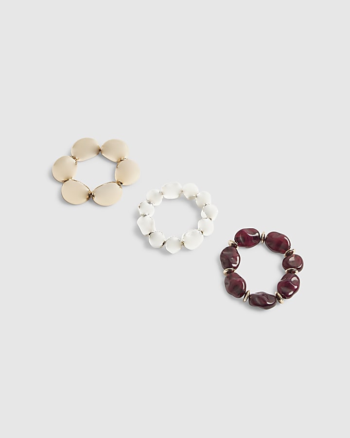 Gold Mixed Metal Stretch Bracelets
