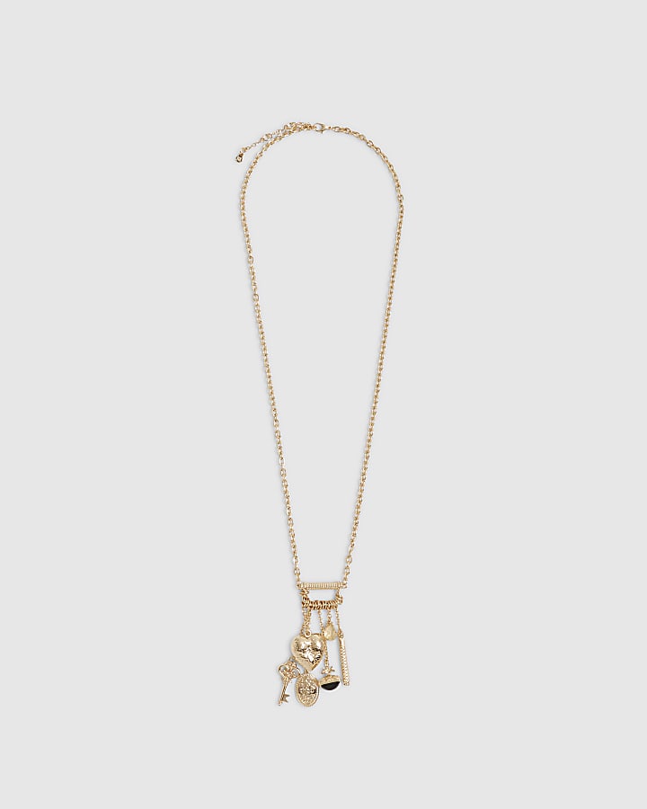 Gold Vintage Charm Trinket Necklace