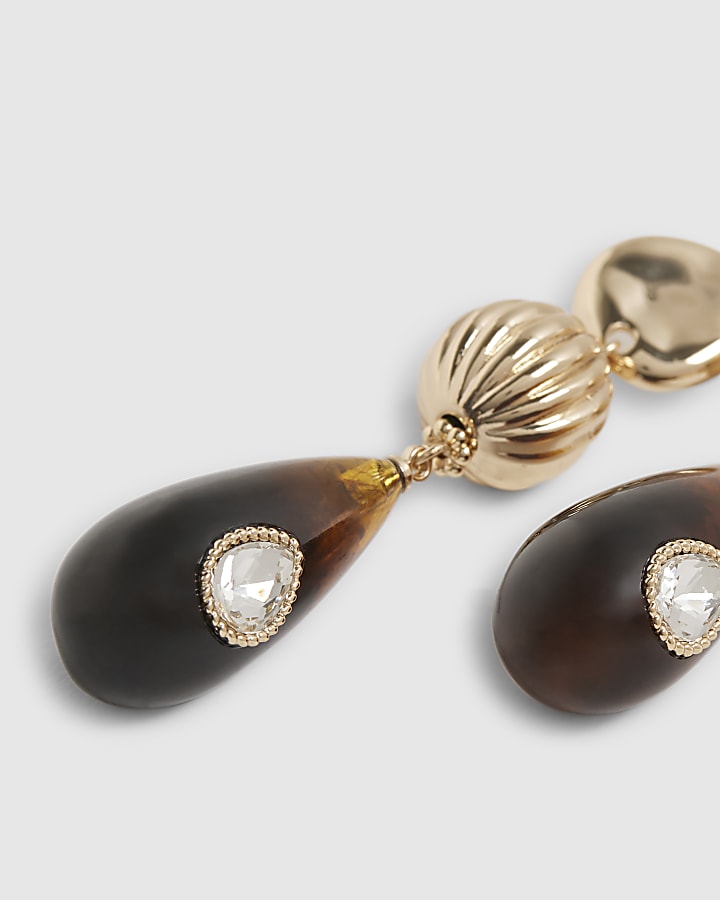 Gold Resin Drop Earrings