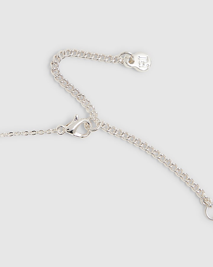 Silver Cross Diamond Simulant Necklace