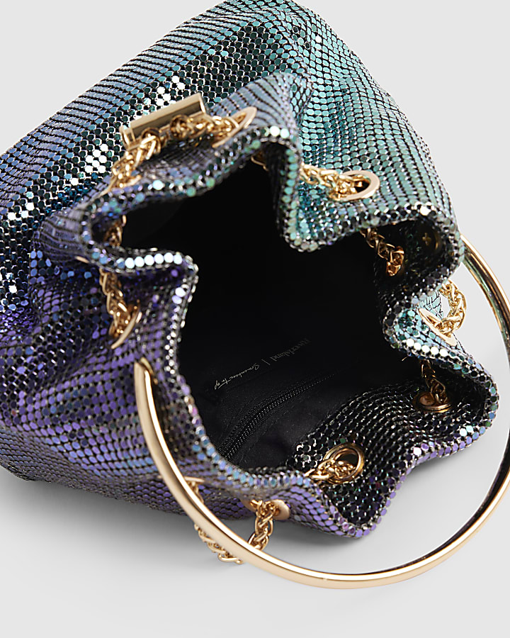 Purple Ombre Chainmail Clutch Bag