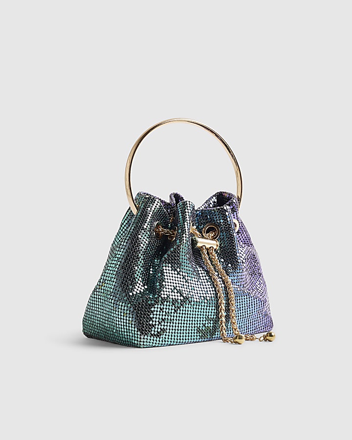 Purple Ombre Chainmail Clutch Bag