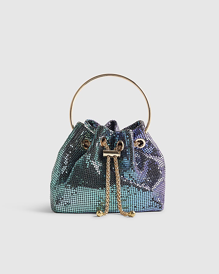 Purple Ombre Chainmail Clutch Bag