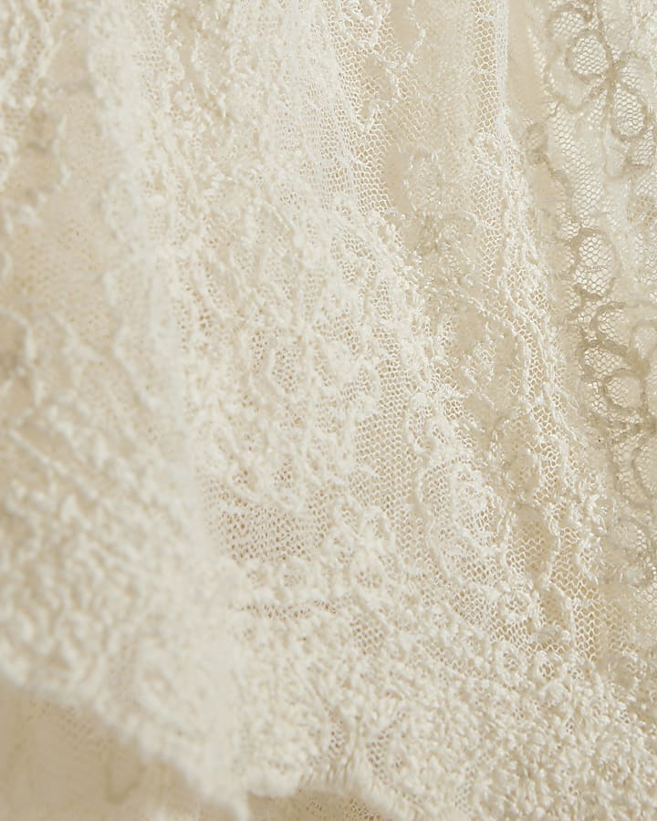 Cream Lace Cape Blouse