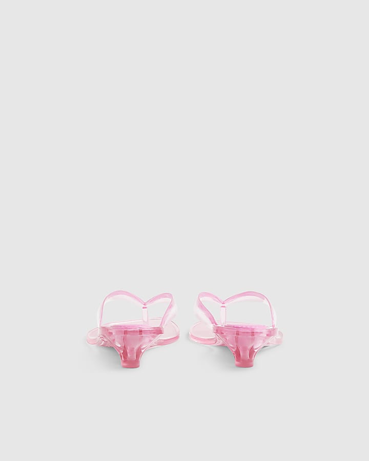 Pink Jelly Toe Thong Sandals