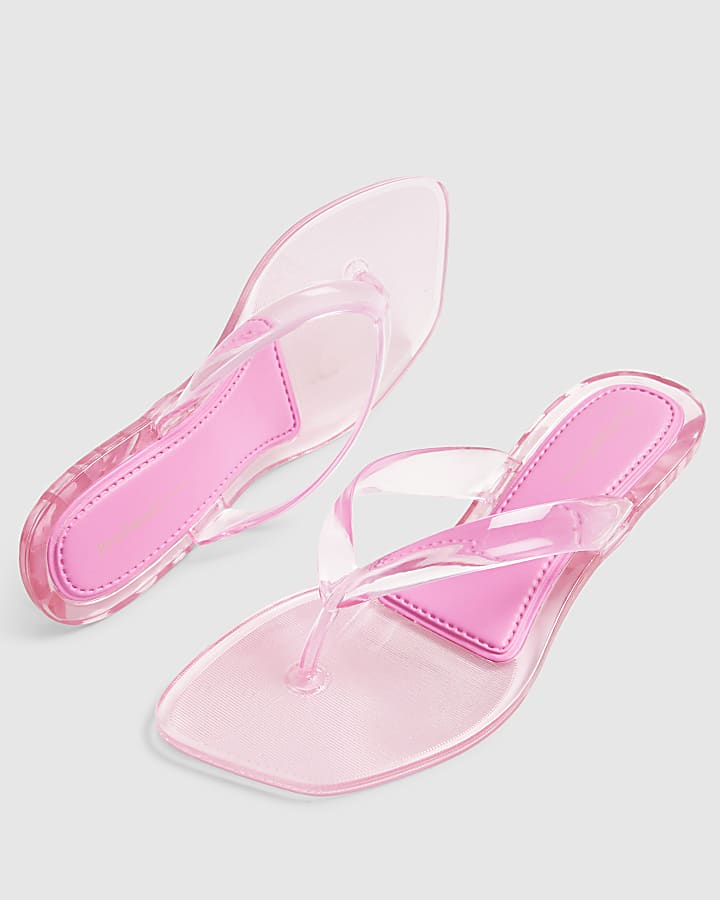 Pink Jelly Toe Thong Sandals