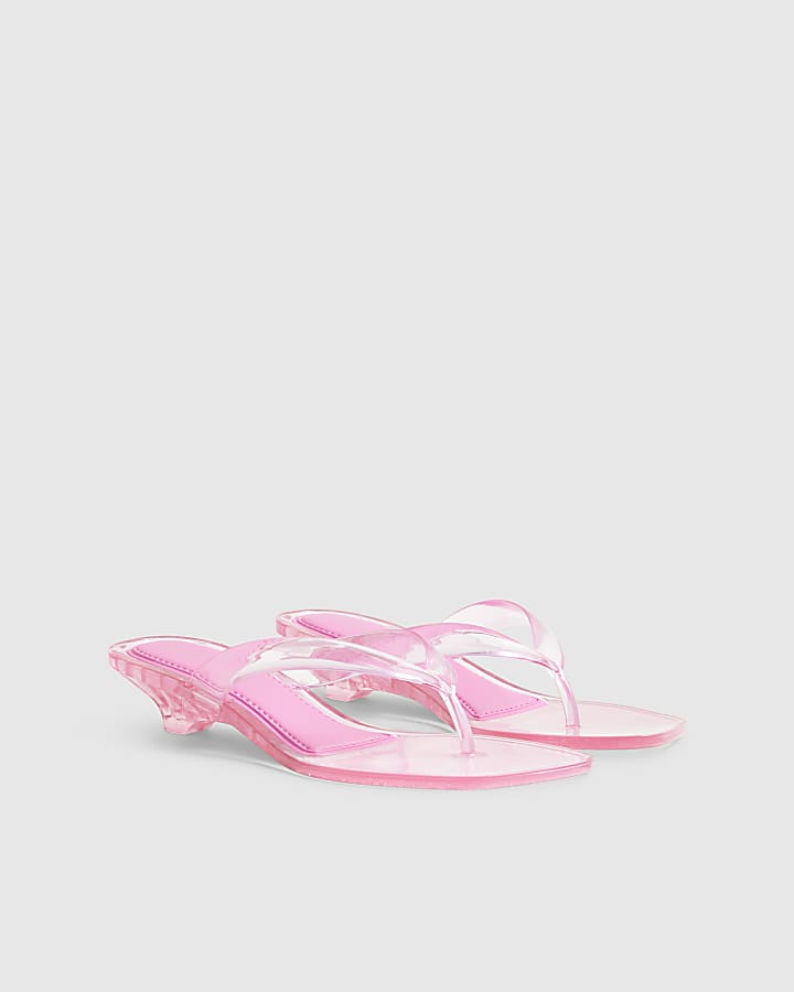 Pink Jelly Toe Thong Sandals