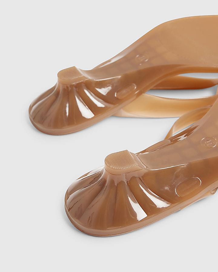 Beige Jelly Toe Thong Sandals