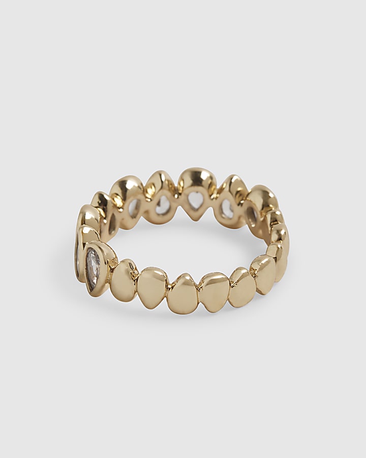 Gold Diamond Simulant Eternity Ring