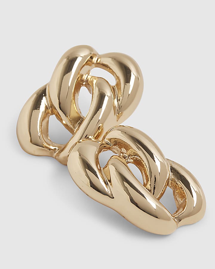 Gold Double Knot Stud Earrings