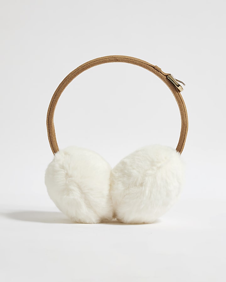 Cream Buckle Fluffy Earmuffs