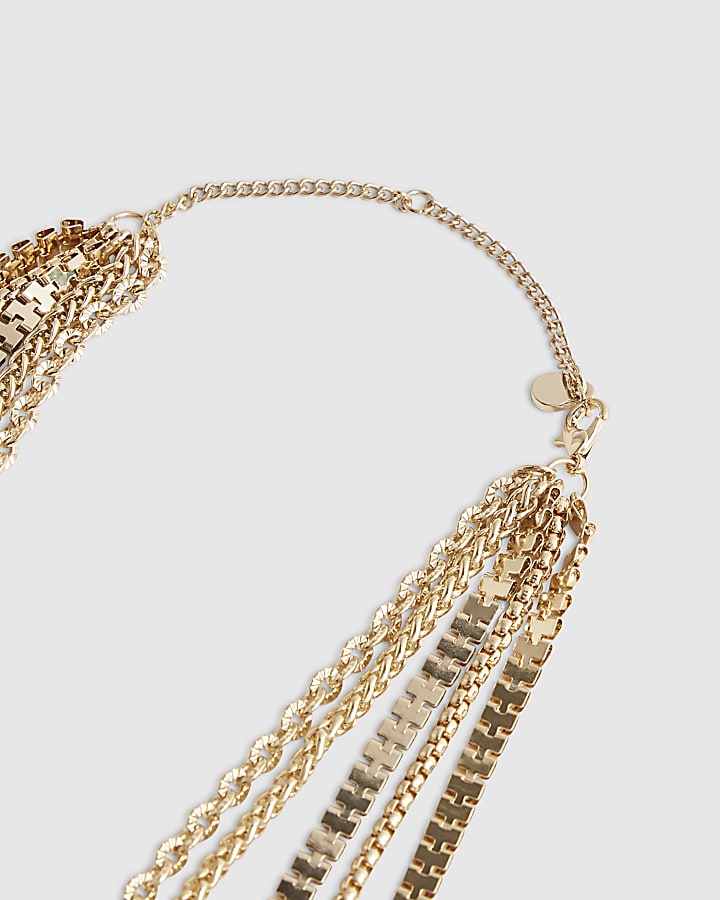 Gold Chain Multirow Necklace