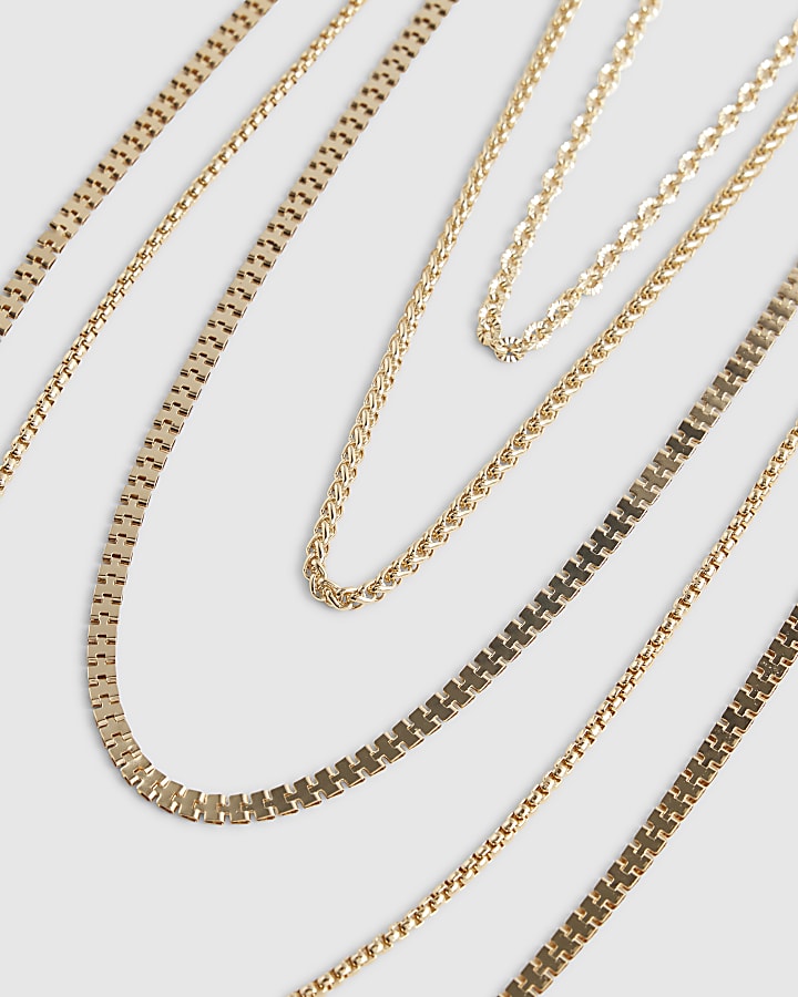 Gold Chain Multirow Necklace
