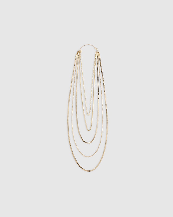 Gold Chain Multirow Necklace