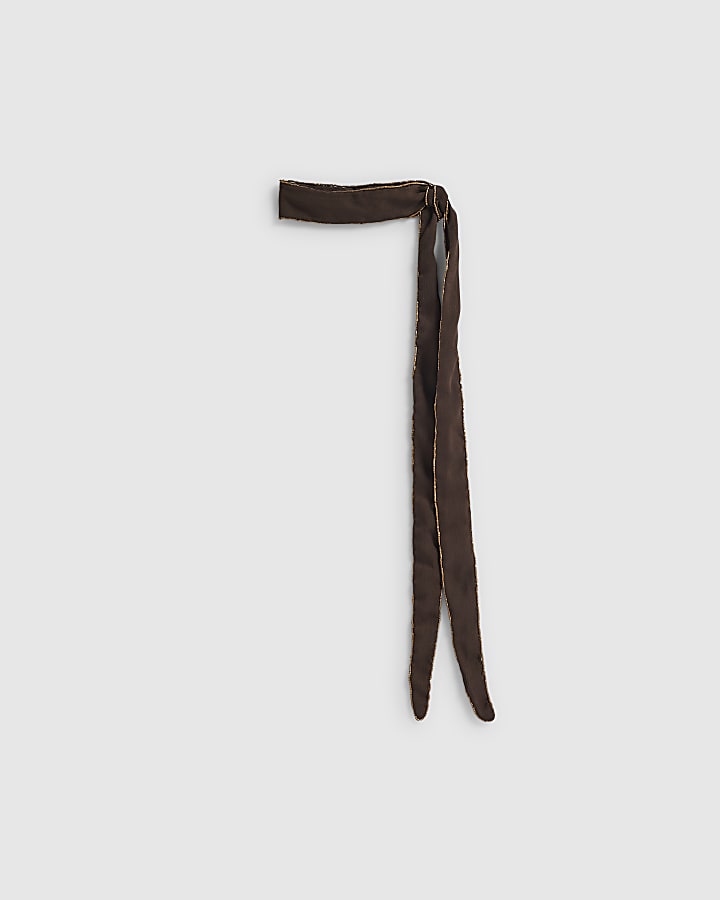 Brown Beaded Scarf