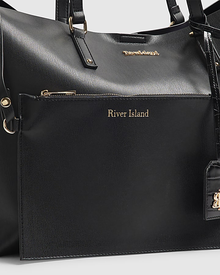 Black Tote Bag With Internal Pouch