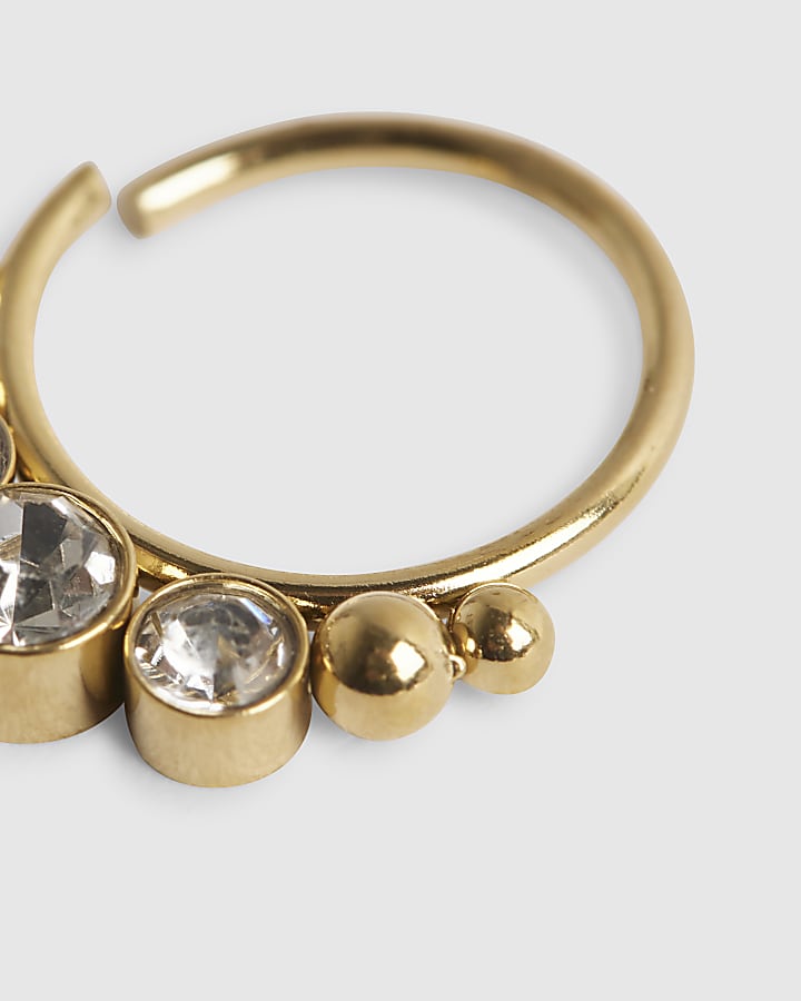 Gold Diamante Nose Ring