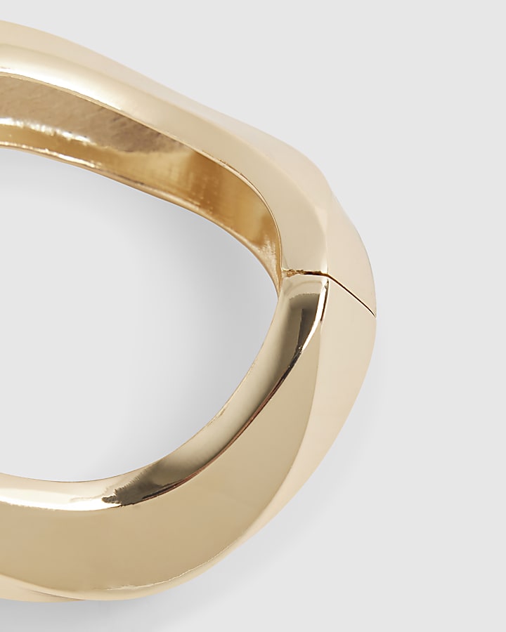 Gold Wave Clamp Bangle