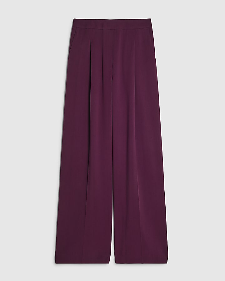 Red Darted Wide Leg Trousers