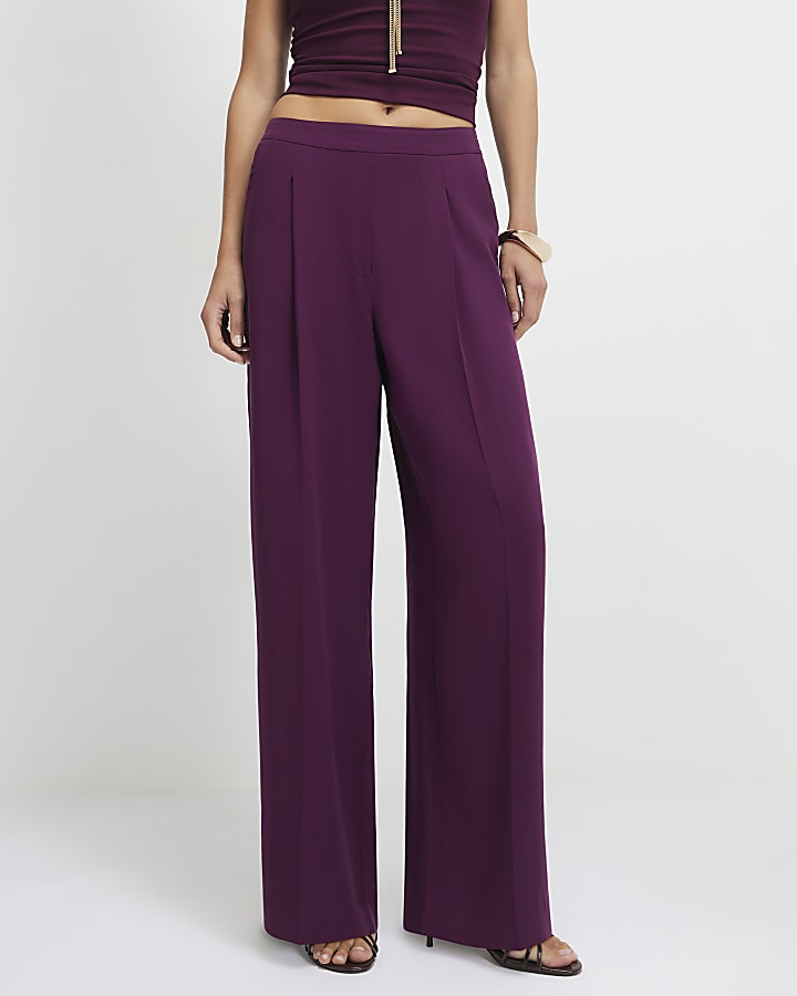Red Darted Wide Leg Trousers
