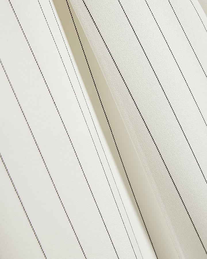 Cream Stripe Wide Leg Trousers