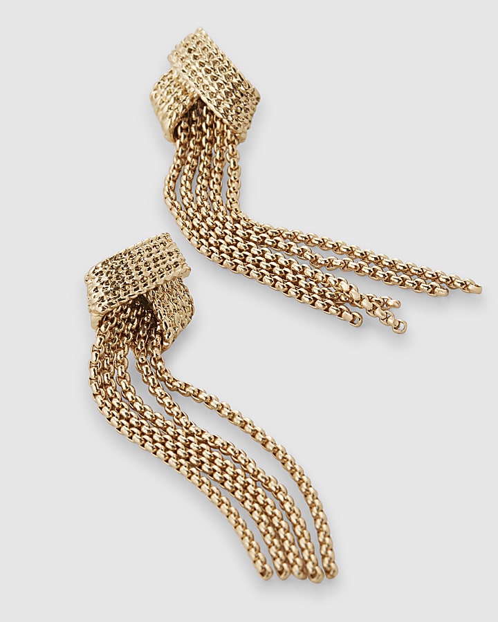 Gold Tassel Drop Earrings