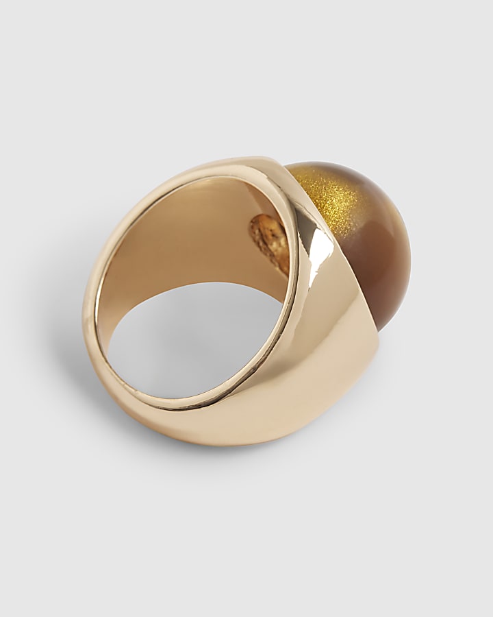 Gold Faux Tigers Eye Ring