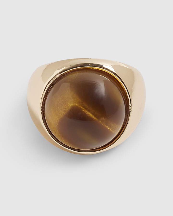 Gold Faux Tigers Eye Ring