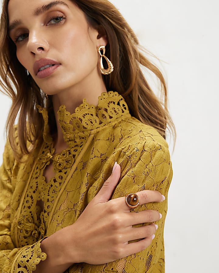 Gold Faux Tigers Eye Ring