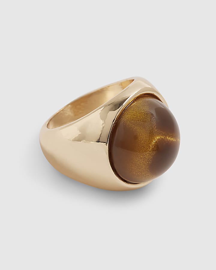 Gold Faux Tigers Eye Ring