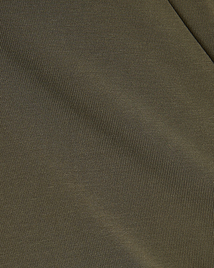 Khaki Cotton Pleat Sleeve Top