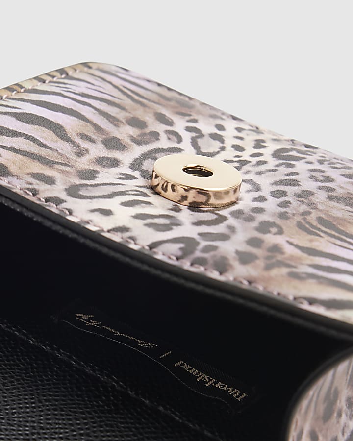 Brown Leopard Print Mini Satchel Purse