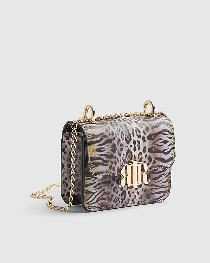 Brown Leopard Print Mini Satchel Purse