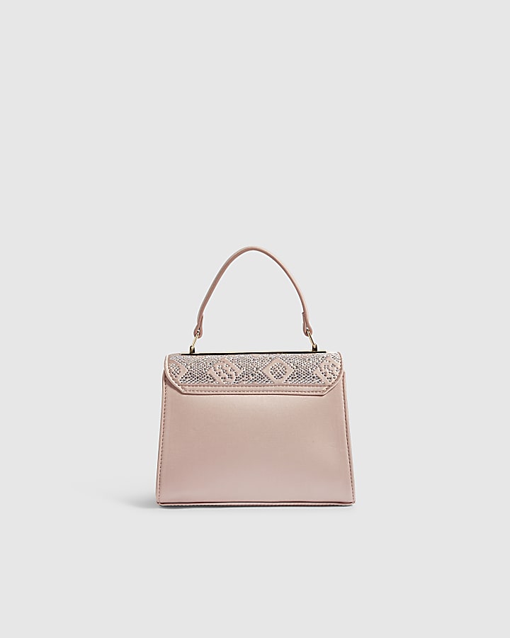 Pink Monogram Diamante Tote Crossbody Bag