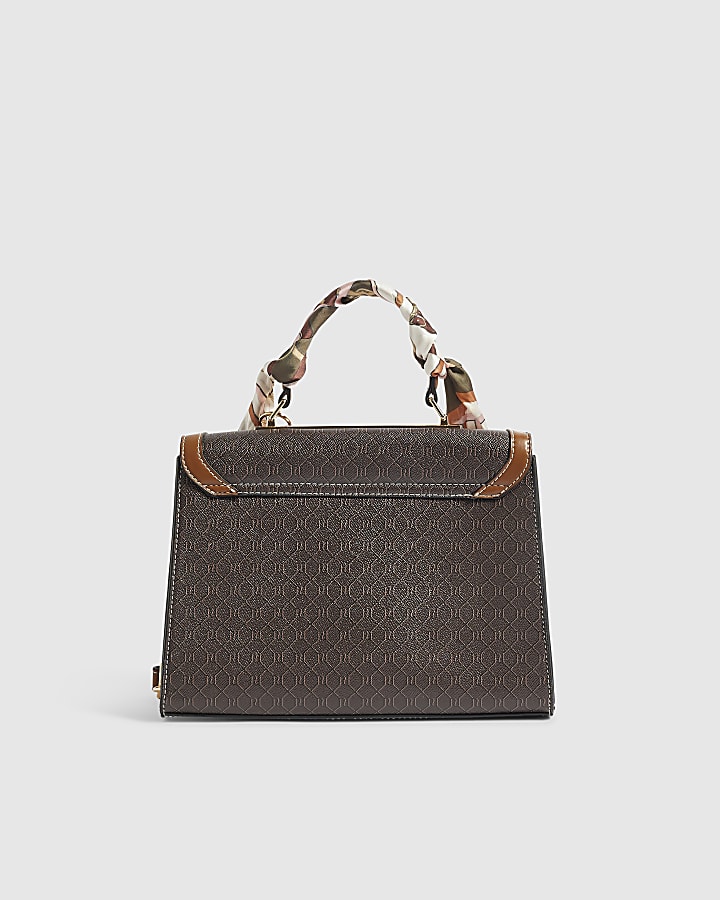 Brown Monogram Scarf Tote Bag