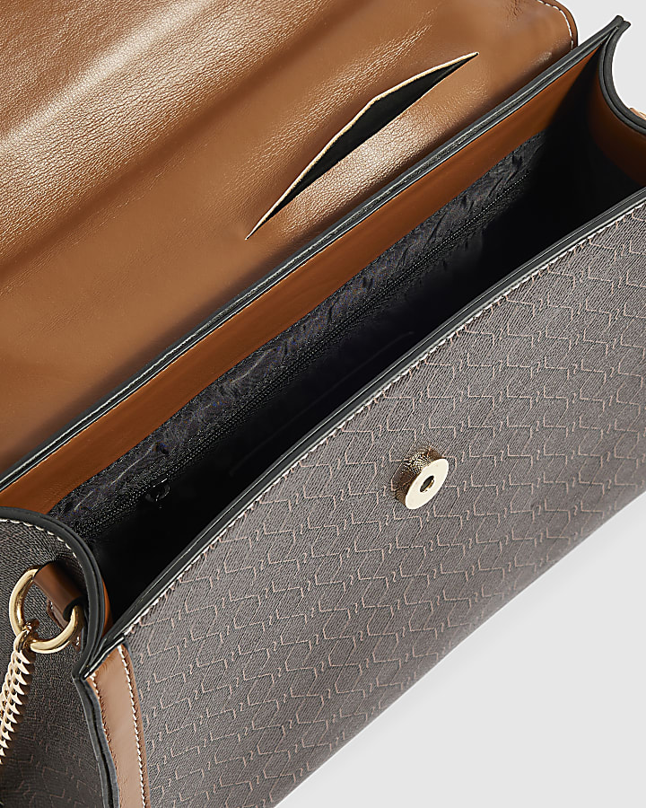 Brown Monogram Scarf Tote Bag