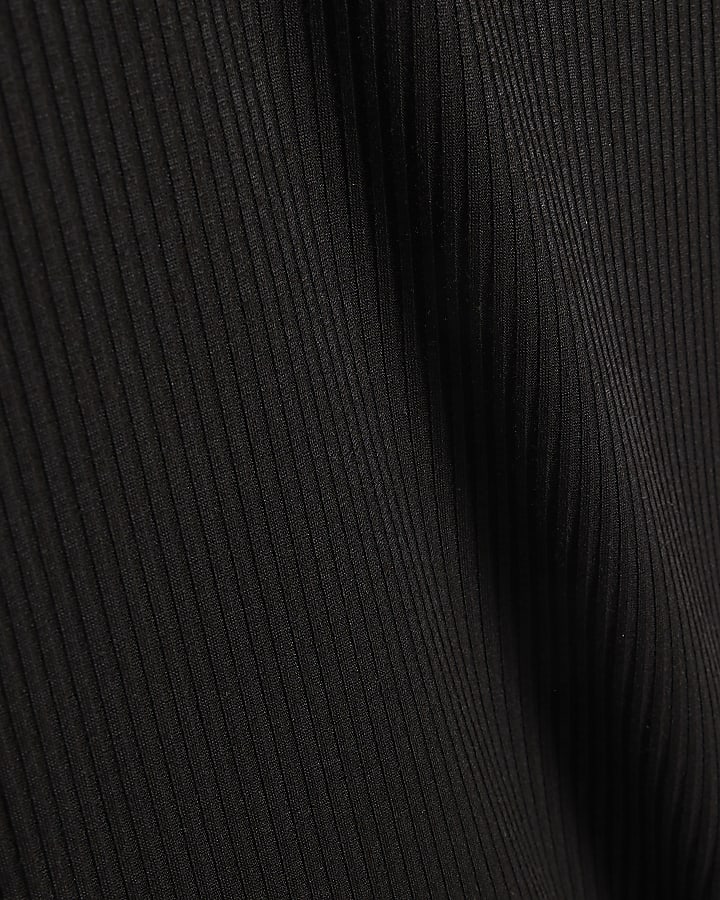 Black Cami Rib Midi Dress