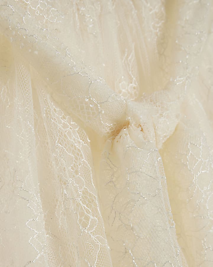 Cream Lace Pussybow Blouse