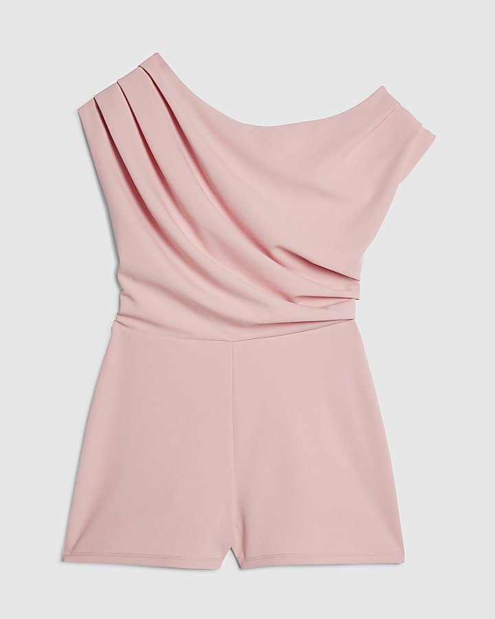 Pink One Shoulder Playsuit