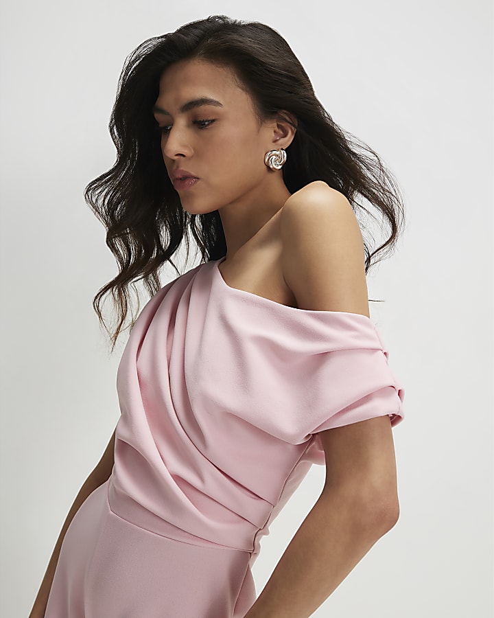 Pink One Shoulder Playsuit