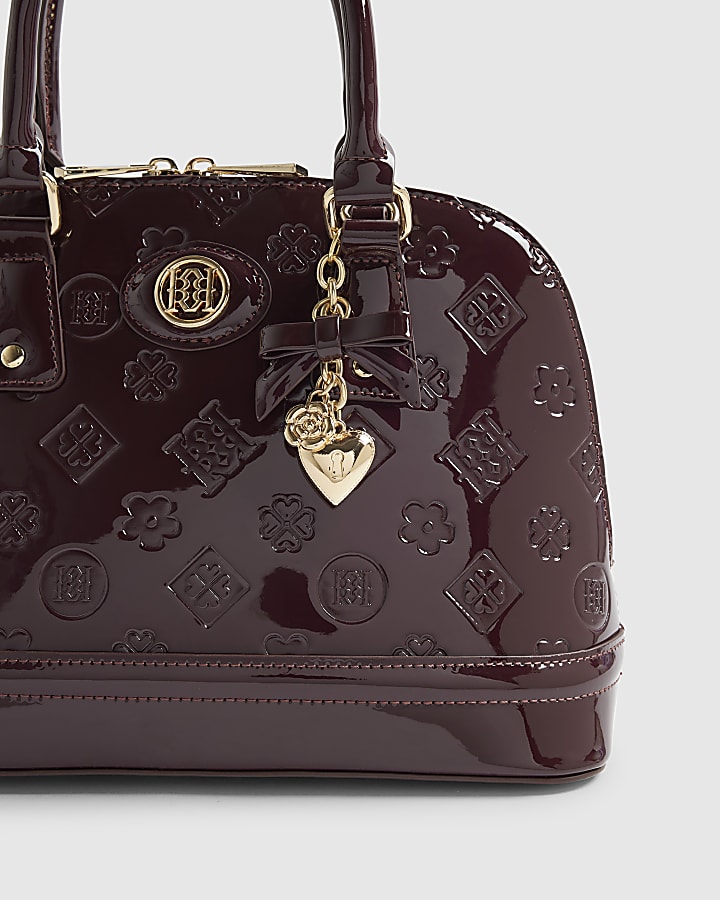 Burgundy Monogram Patent Crossbody Bag