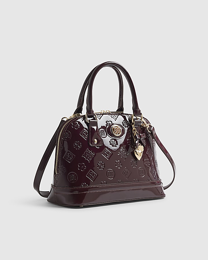 Burgundy Monogram Patent Crossbody Bag