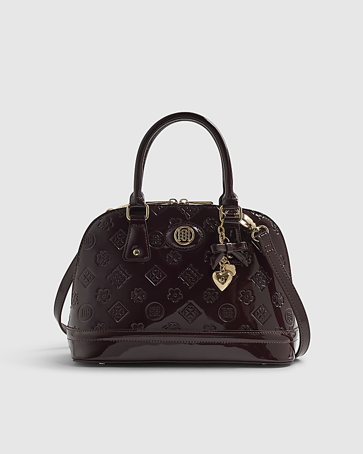 Burgundy Monogram Patent Crossbody Bag
