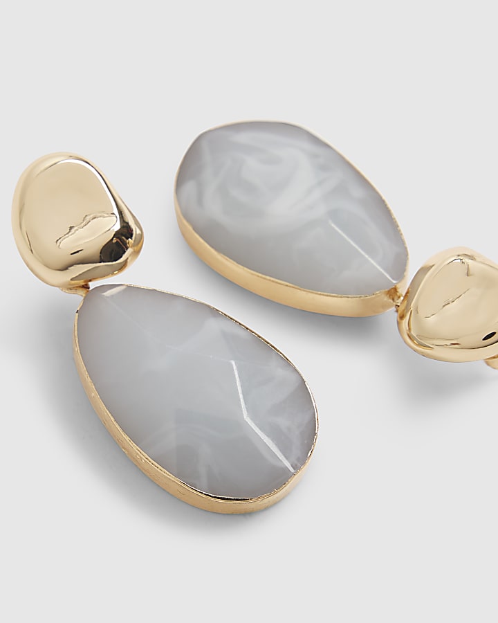 Blue Stone Drop Earrings