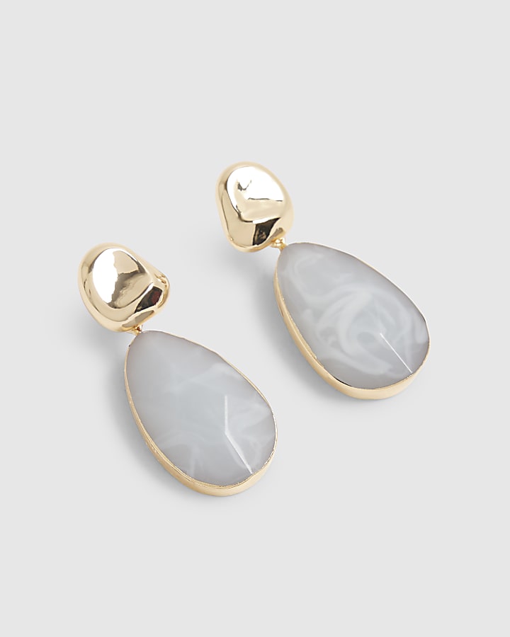 Blue Stone Drop Earrings