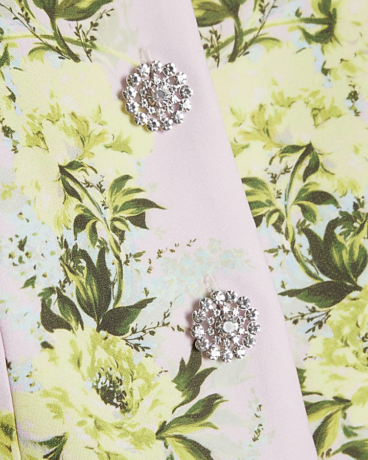Pink Floral Fitted Waistcoat