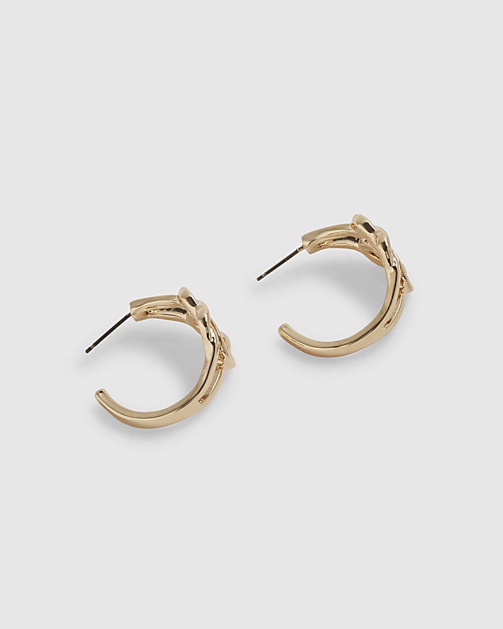 Gold Double Knot Earrings