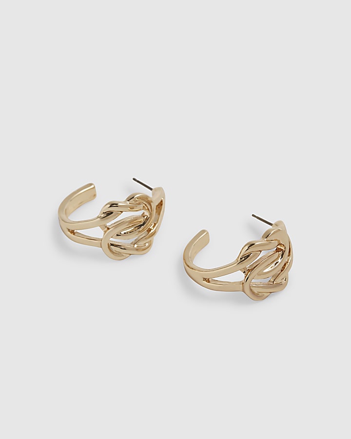 Gold Double Knot Earrings