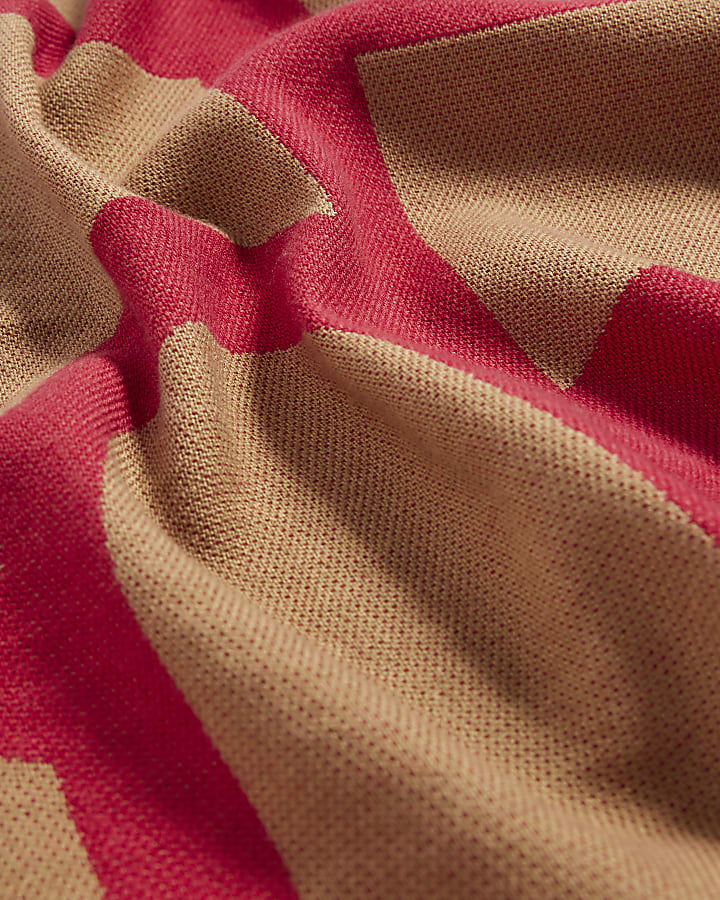 Red Monogram Scarf
